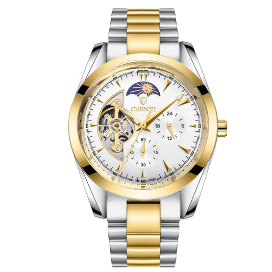 Men’s Business Mechanical Watch – Elegant Automatic Stainless Steel Timepiece for Office & Formal Wear