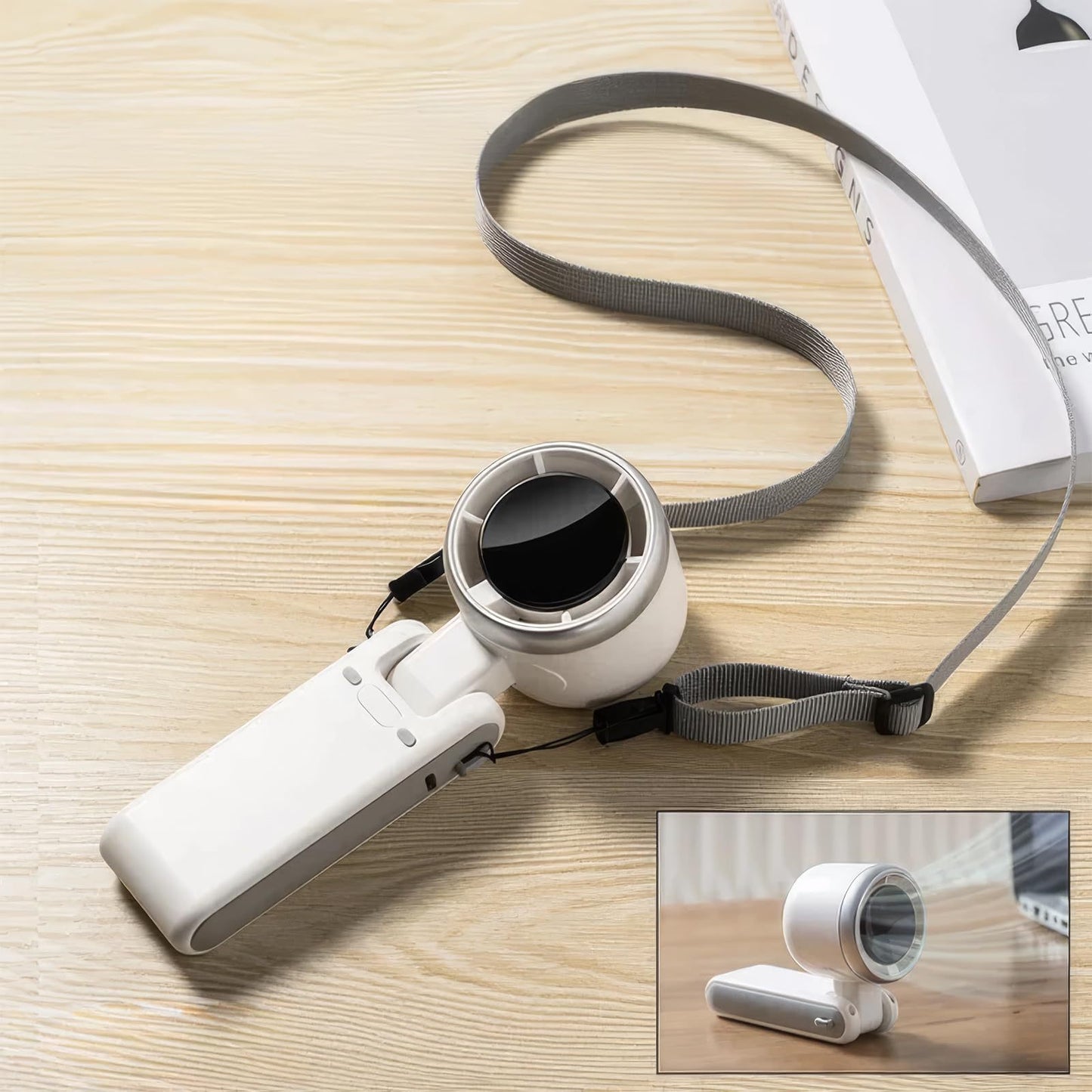 180° Folding Mini Fan – For Neck, Desk & Travel Use