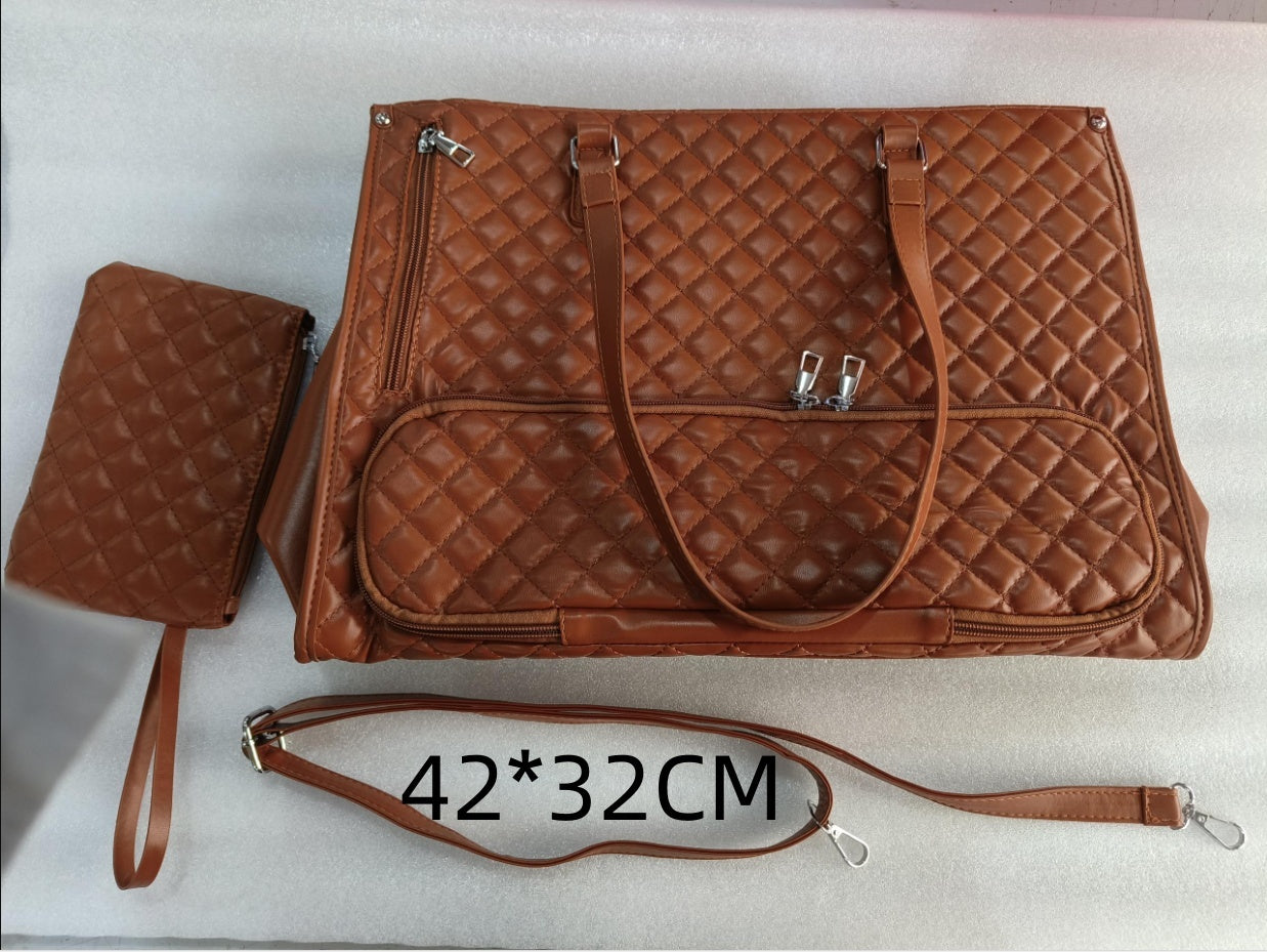 Fashionable Quilted Insulated Lunch Tote – Leak-Proof Thermal Bag with Crossbody Strap