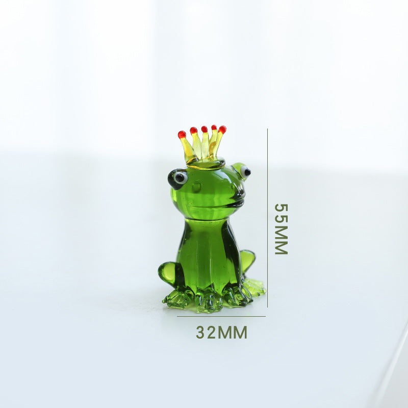 Glass Frog Figurine – Handcrafted Decorative Ornament for Home & Office