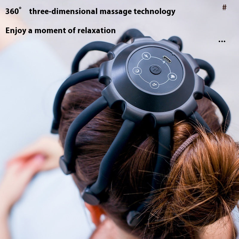 “Intelligent Bluetooth Ten-Claw Fish Head Massager — Relaxing Scalp & Head Massage for Stress Relief”