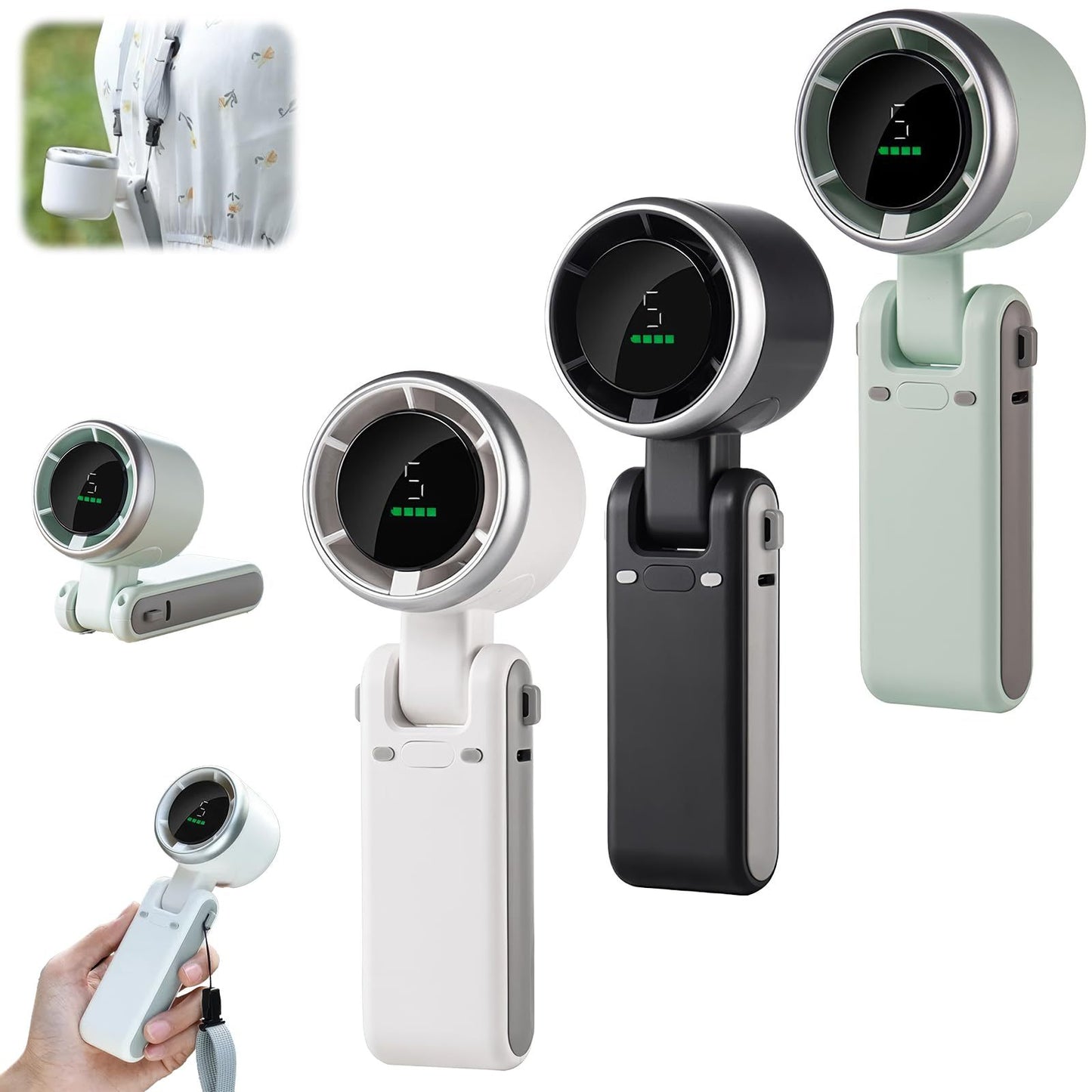 180° Folding Mini Fan – For Neck, Desk & Travel Use