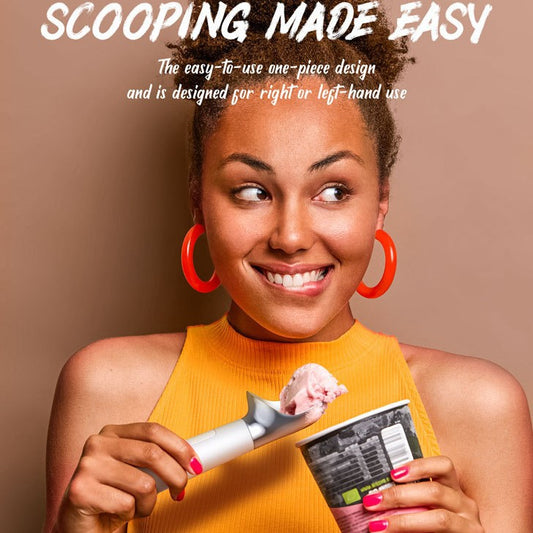 Heated Stainless Steel Ice Cream Scoop – Rechargeable & Self-Warming for Effortless Scooping