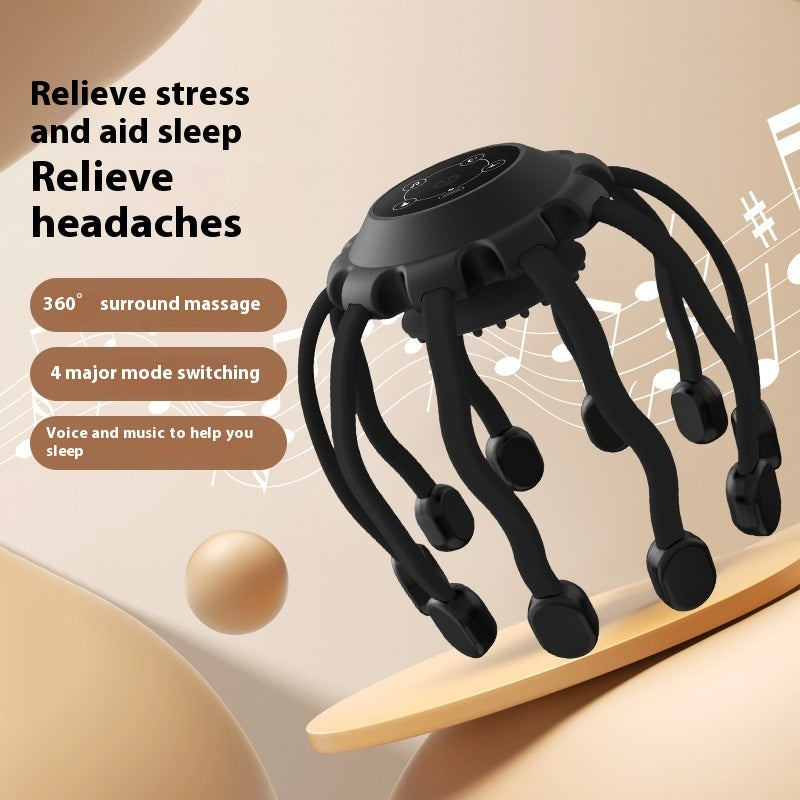 “Intelligent Bluetooth Ten-Claw Fish Head Massager — Relaxing Scalp & Head Massage for Stress Relief”