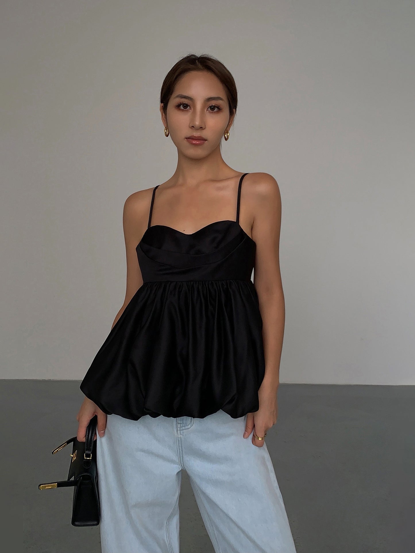 Black Suspender Tube Top – Stylish Bud Blouse Vest for Women | Trendy Summer Streetwear Fashion